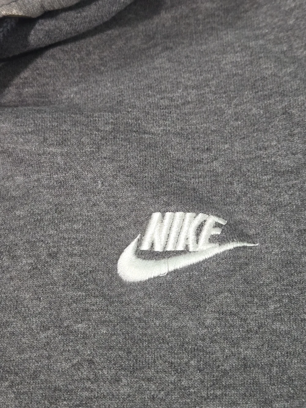 Nike Men's Gray Pullover Hoodie XL Solid Fleece Cotton Blend Logo Pockets *Read